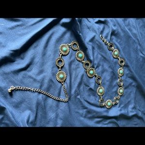 Target silver and turquoise Belt